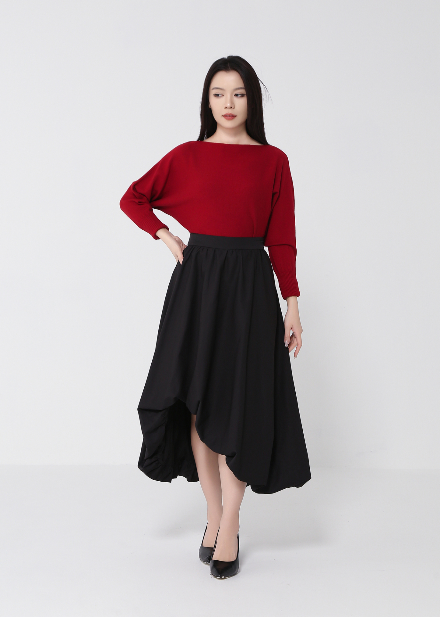 Sloping Long Sleeve Top 49184