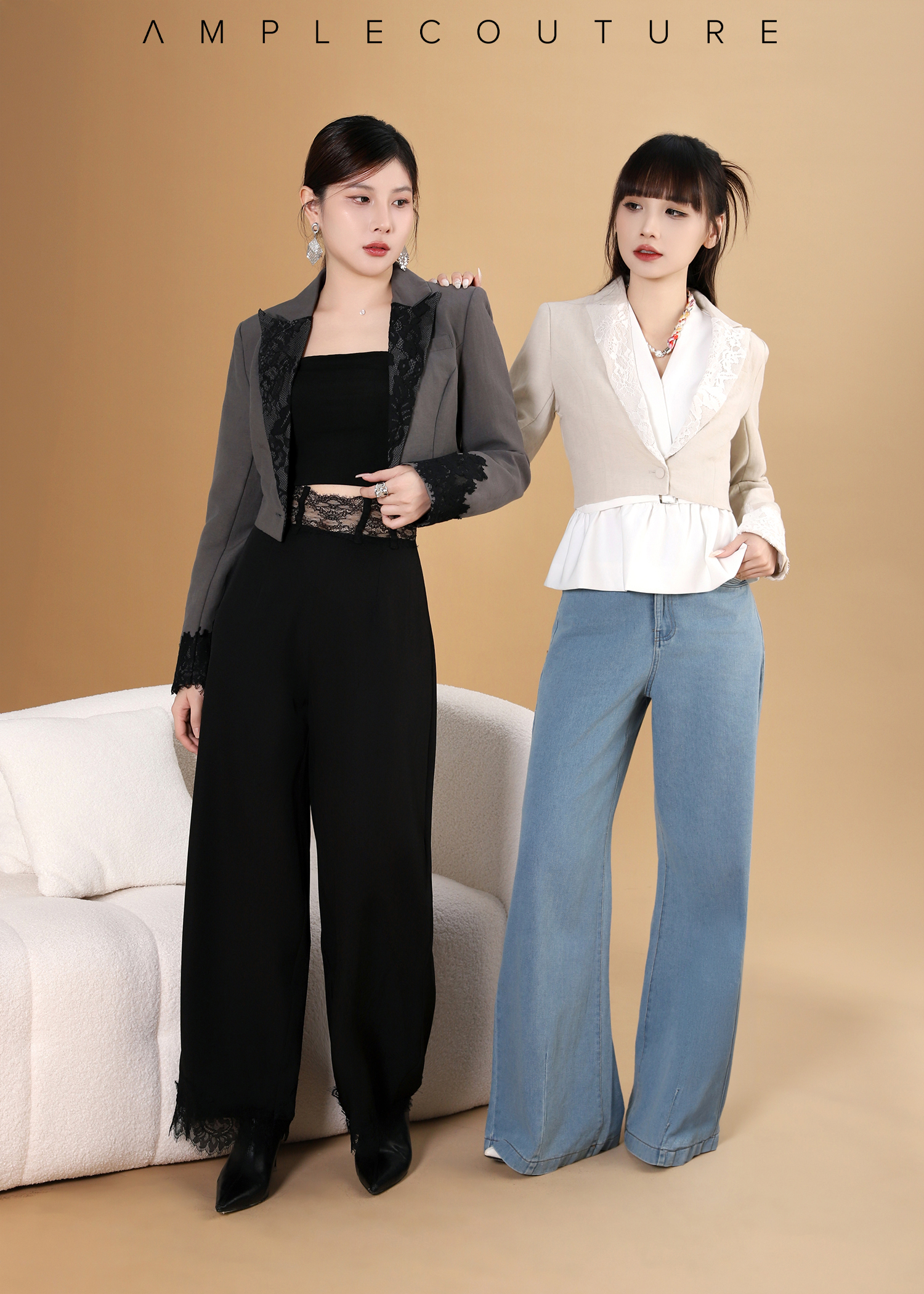 With Lace Blazer AC876