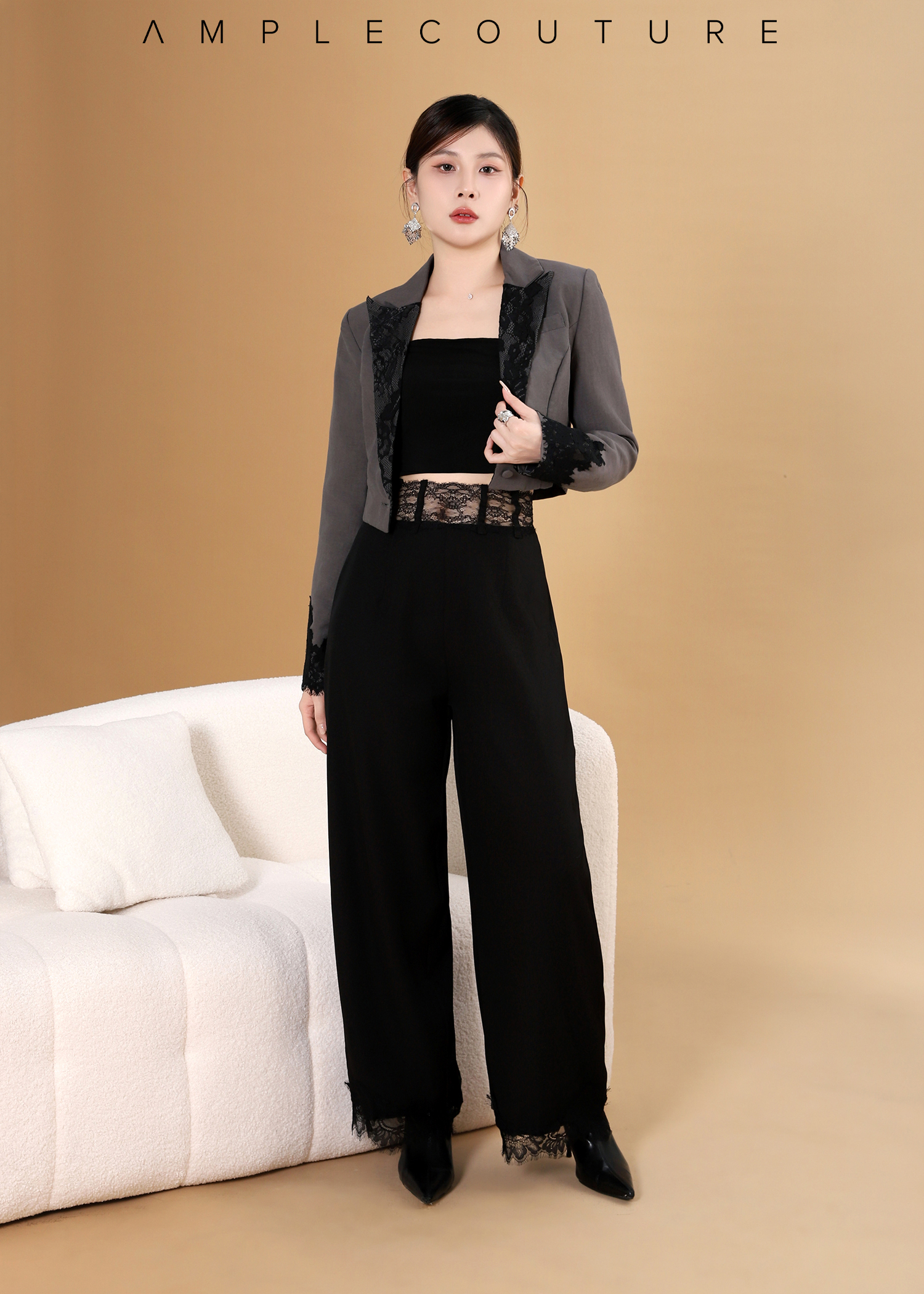 Lace Waistband Long Pants DJ208