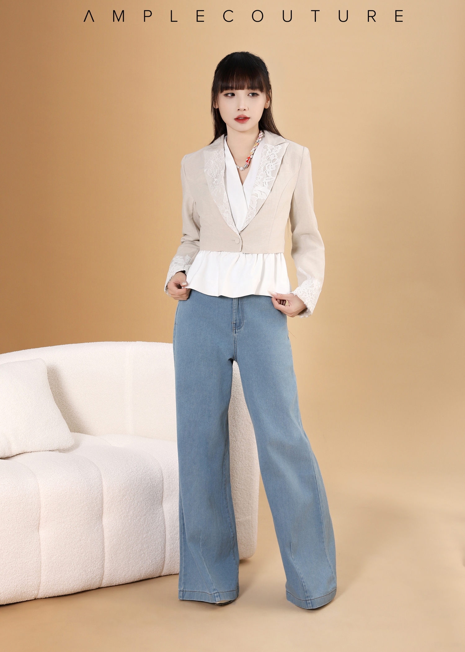With Lace Blazer AC876