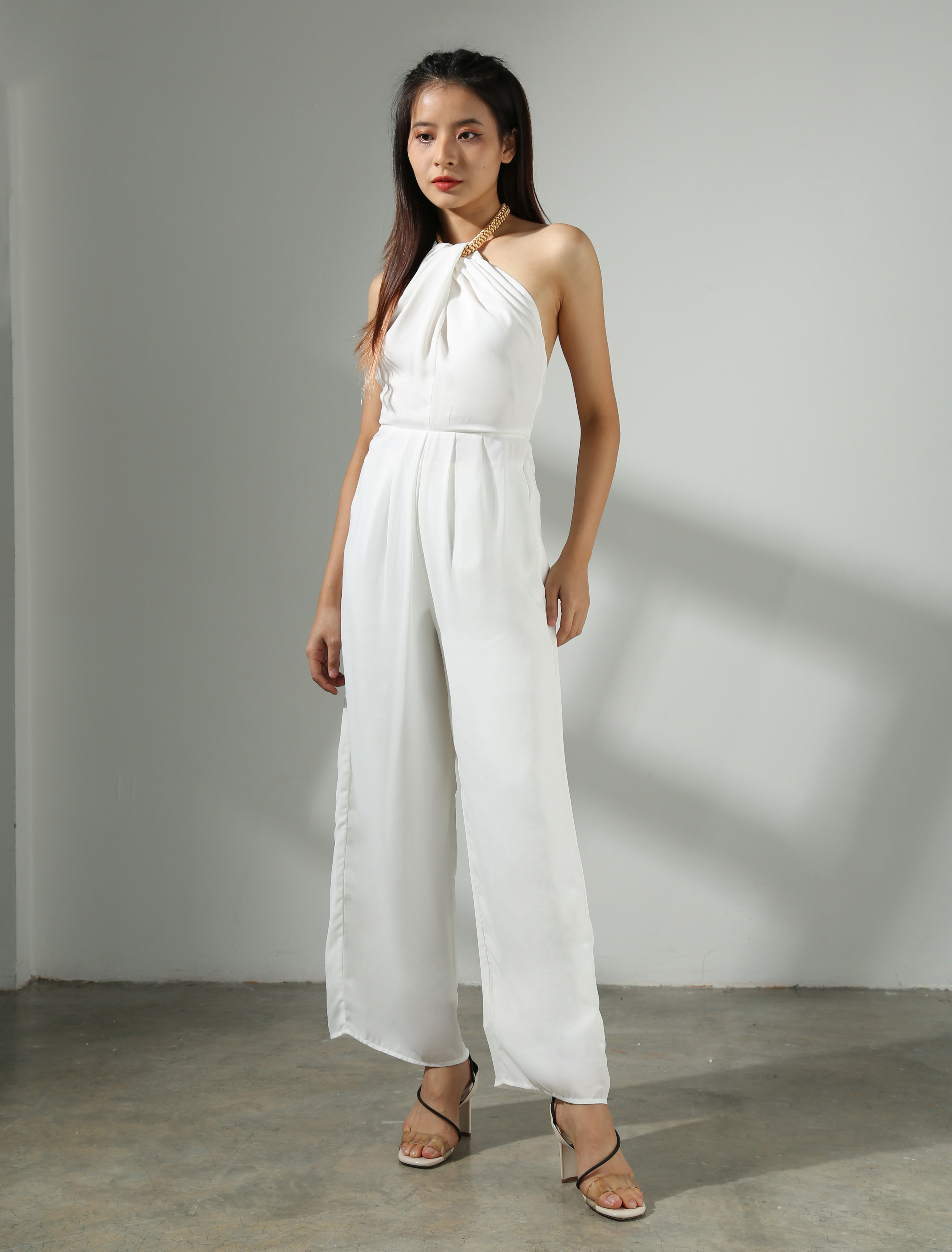 Halter With Gold Chain Jumpsuit AC720