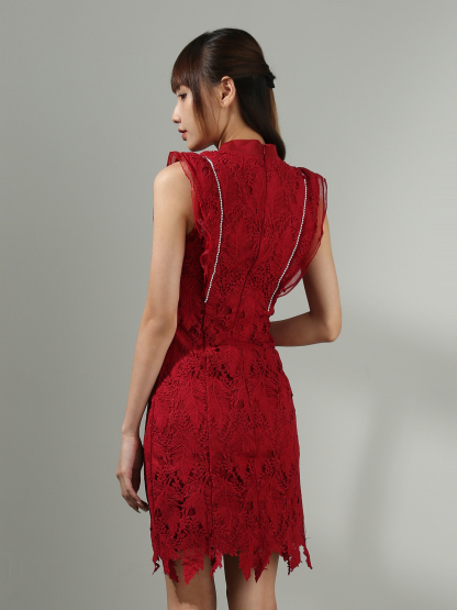 Lace Sleeveless Back Zip Dress AC809
