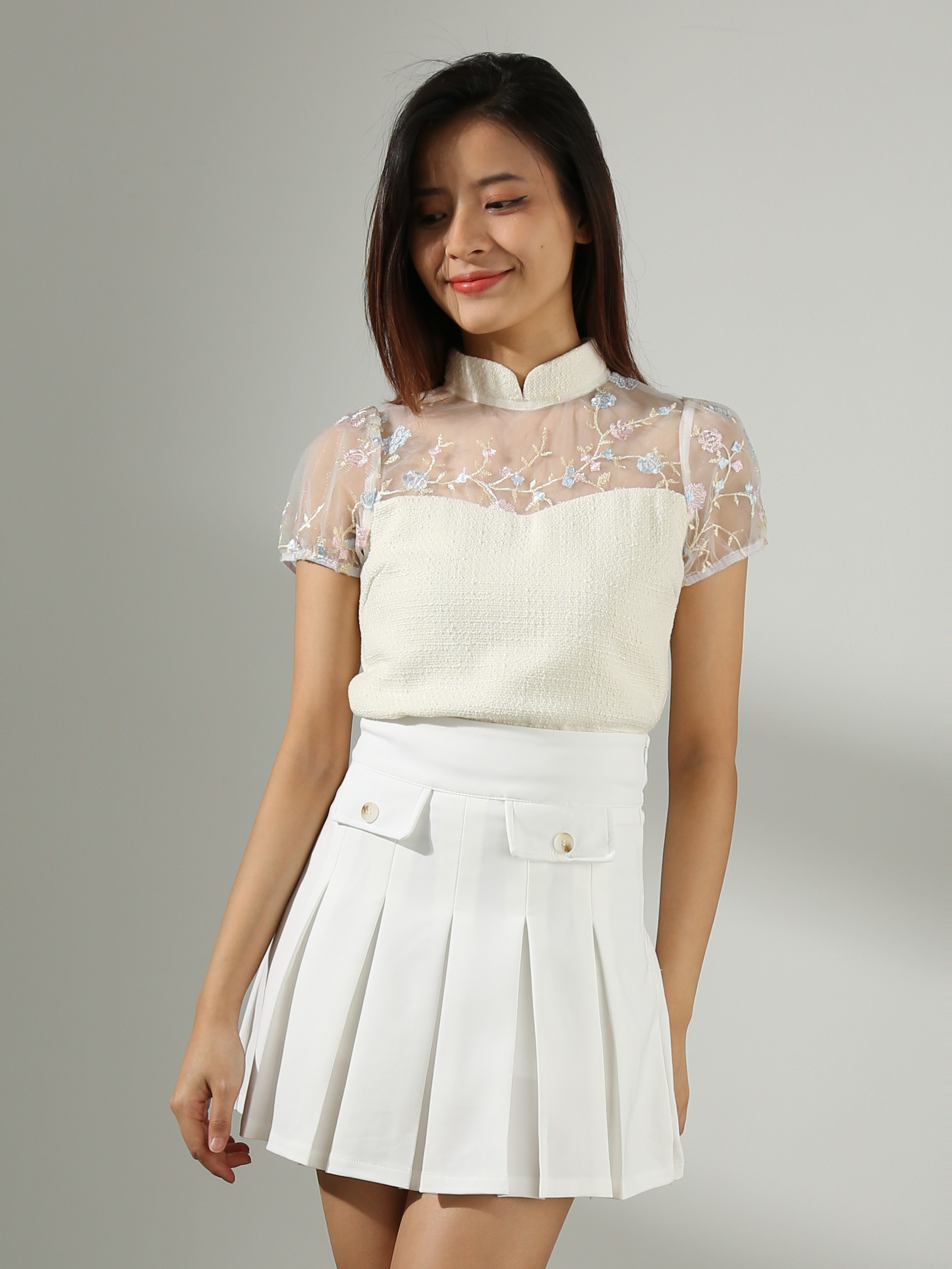 Chanel Style Net With Flower Top AC714