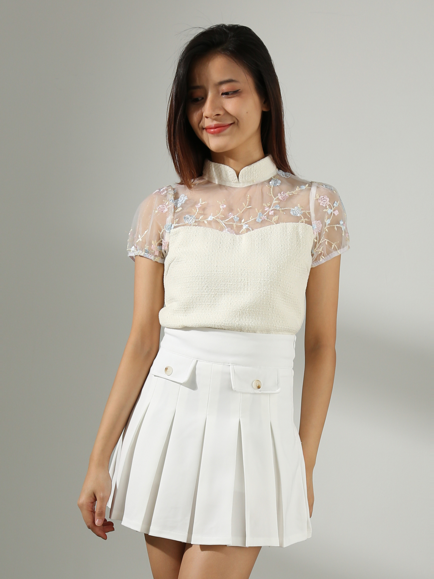 Chanel Style Net With Flower Top AC714