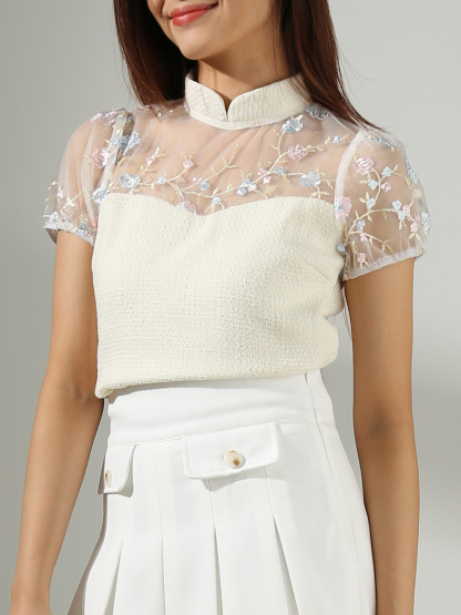 Chanel Style Net With Flower Top AC714