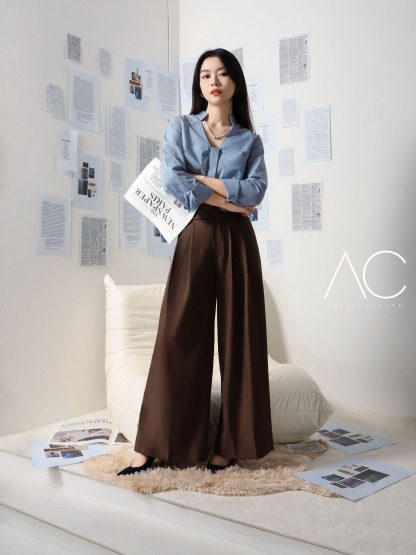 Long Sleeve Pleated Top AC402 
