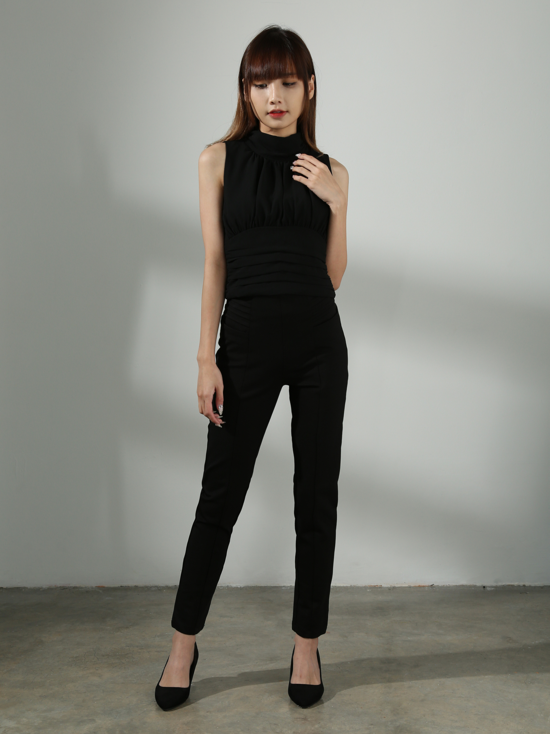 [PREORDER]Sleeveless Waist Pleated Top AC506 (SPO)