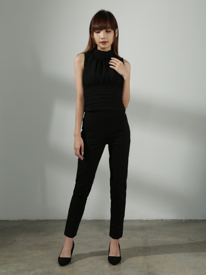 [PREORDER]Sleeveless Waist Pleated Top AC506 (SPO)