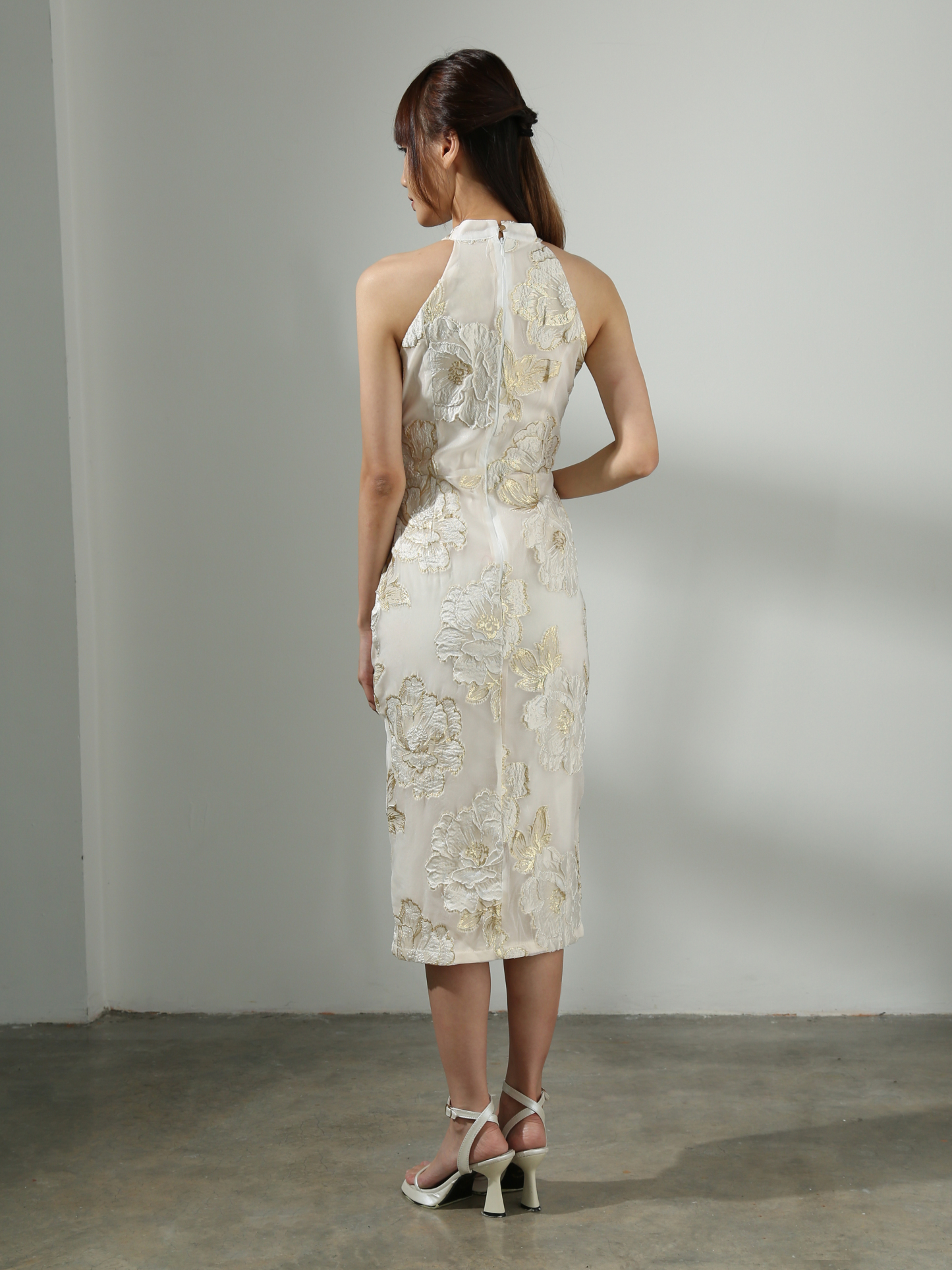 Flower Cheongsam Halter Dress AC603 (SPO)