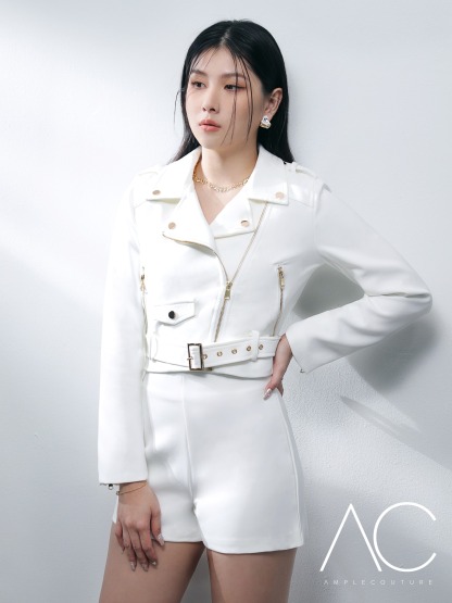 High Waist Back Zip Short Pants AC625