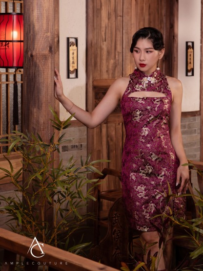 Cheongsam Sleeveless Front Hole Dress AC704 (SPO)
