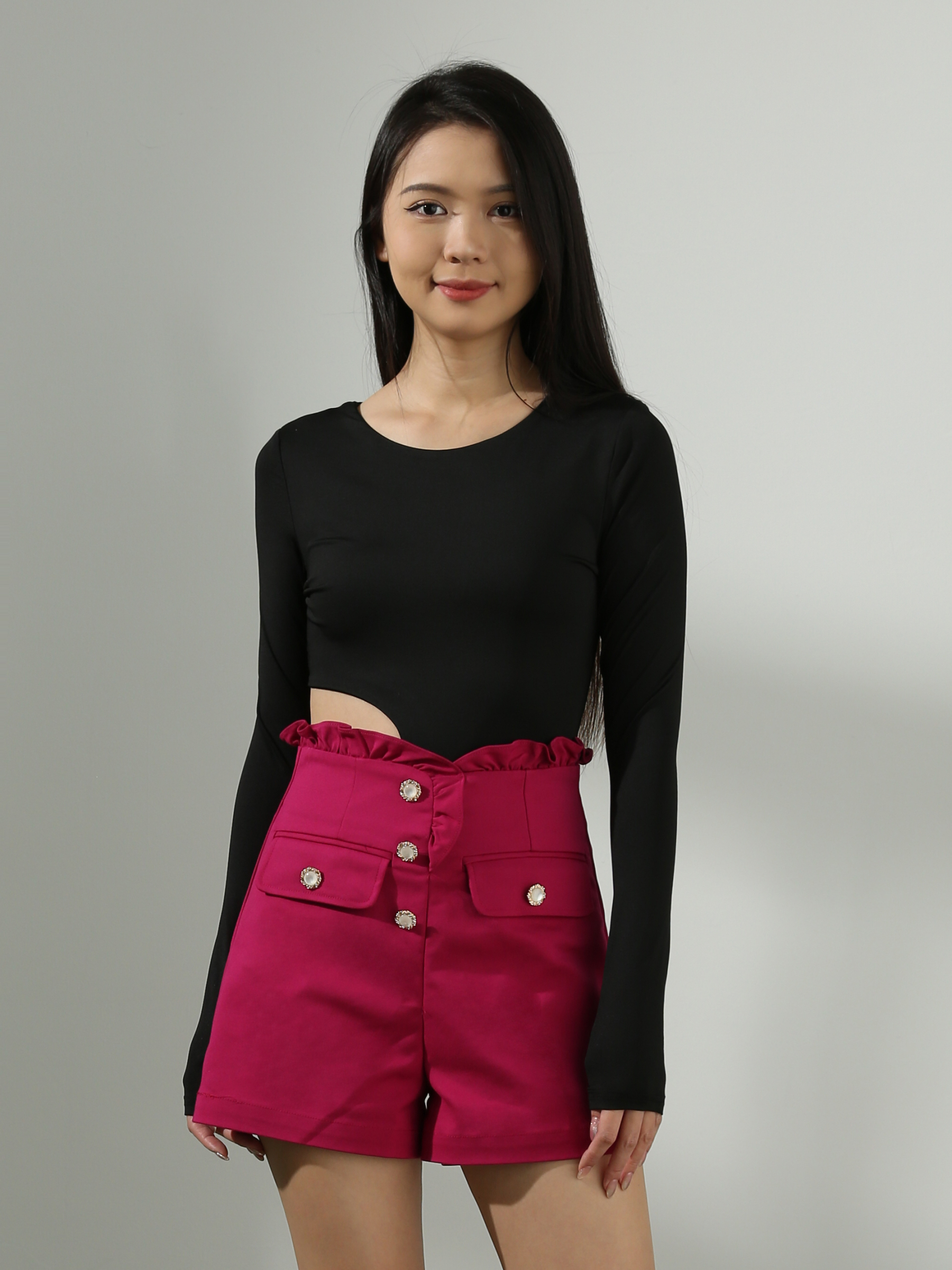 Long Sleeve Waist Hole Jumpsuit AC713 (SPO)