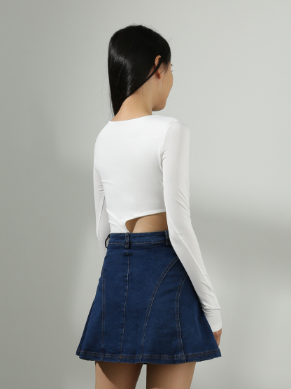 Long Sleeve Waist Hole Jumpsuit AC713 (SPO)