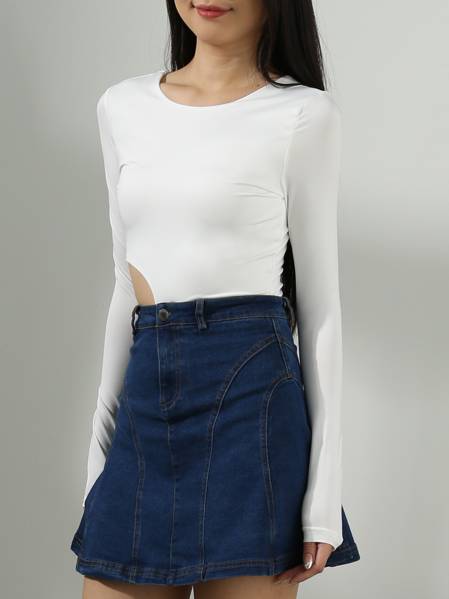 Long Sleeve Waist Hole Jumpsuit AC713 (SPO)