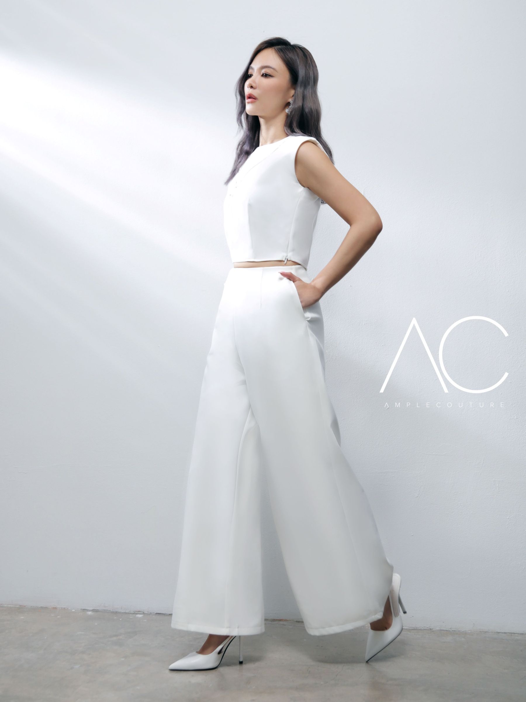 Sleeveless With Chain Top With Long Pant Set AC728