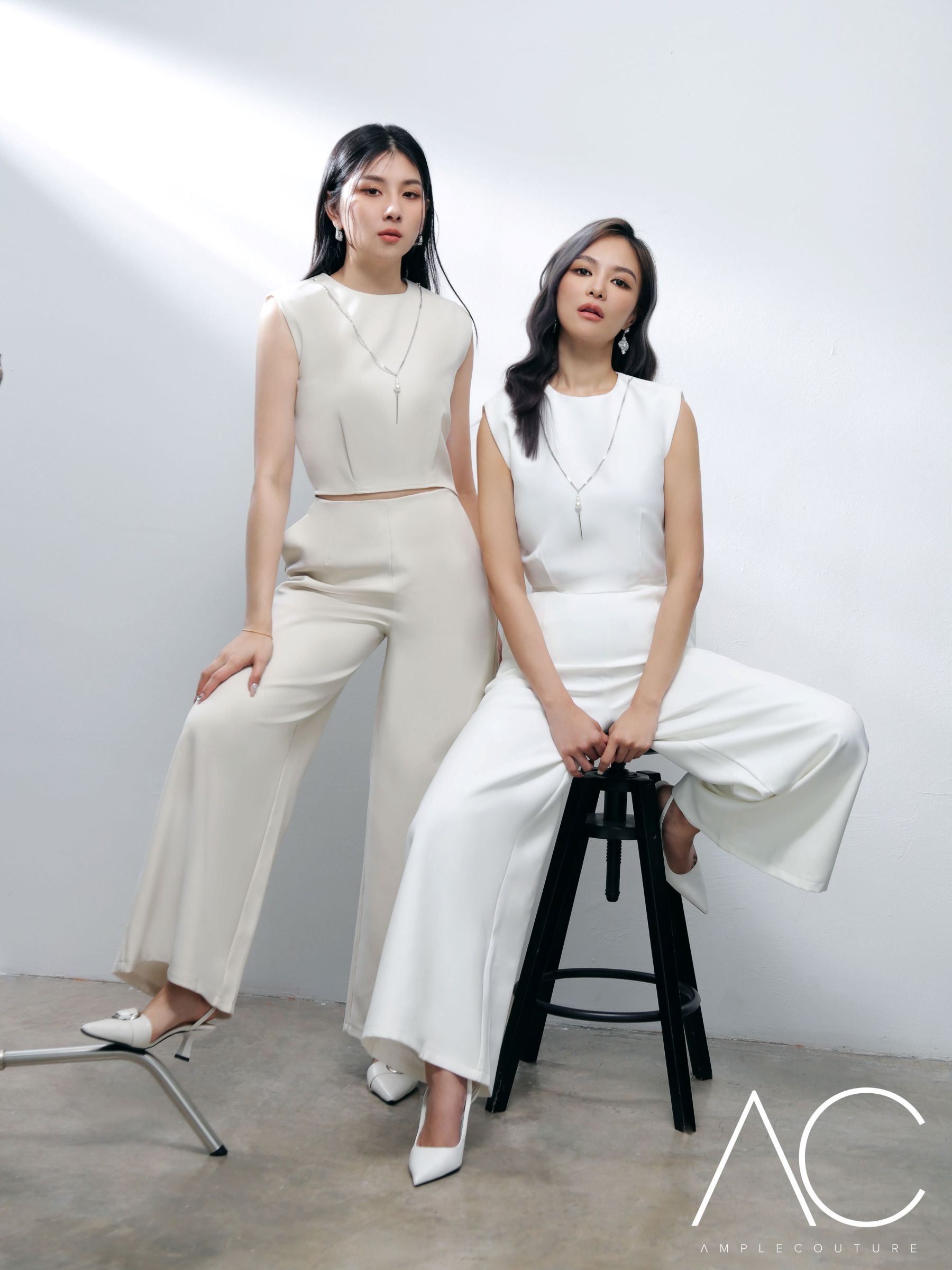 Sleeveless With Chain Top With Long Pant Set AC728