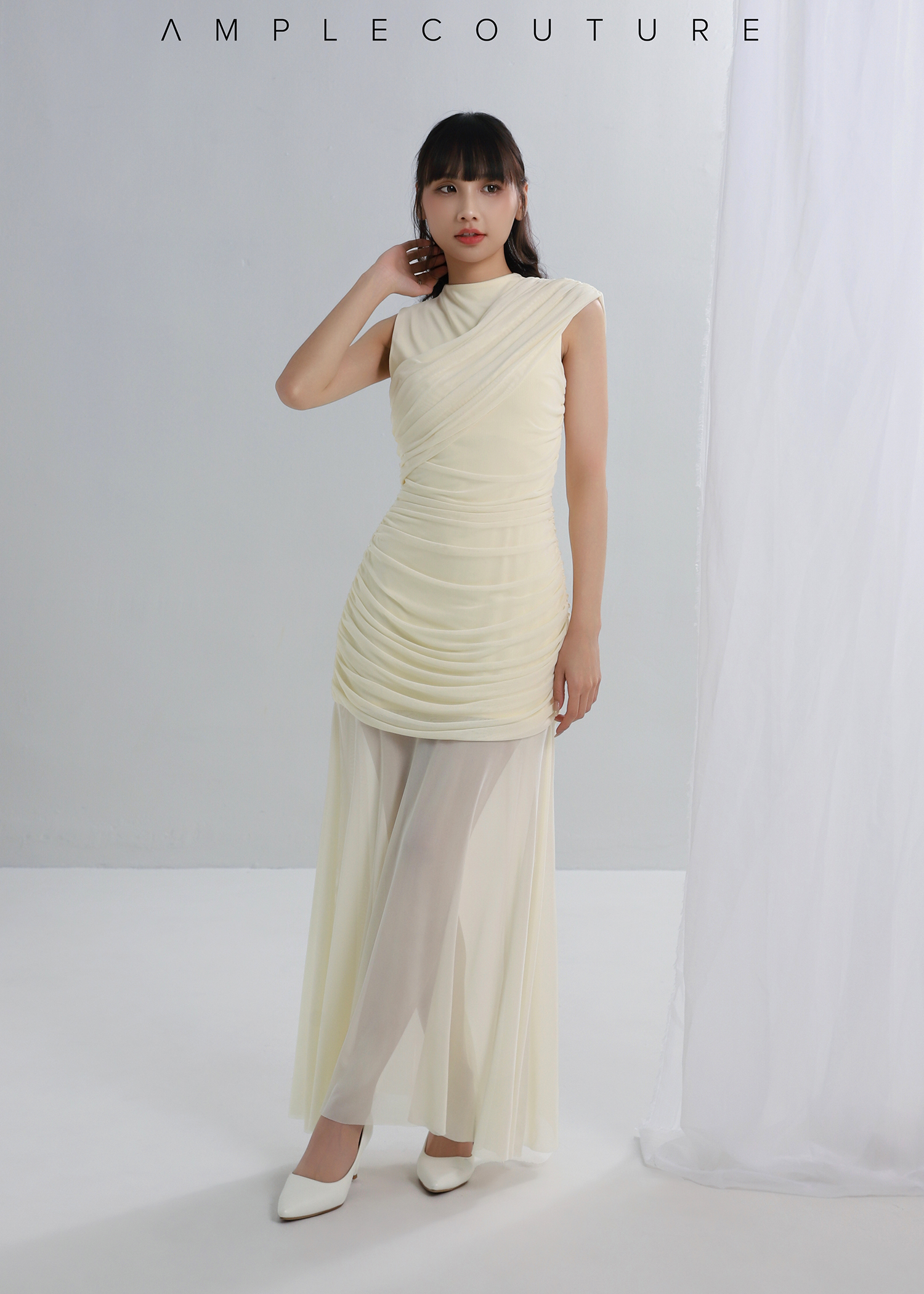 Elegant Mesh Maxi Dress AC784