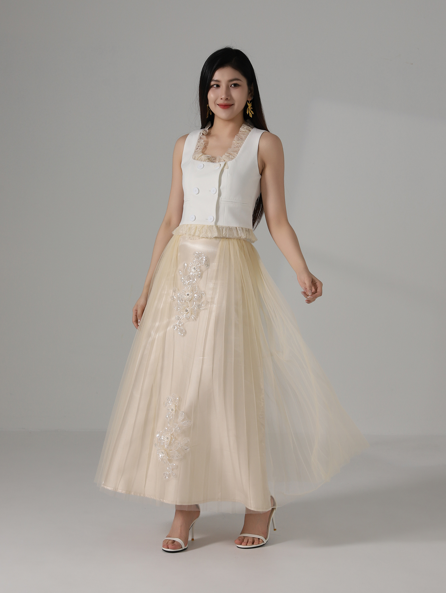 Chinese Style Net Skirt AC861