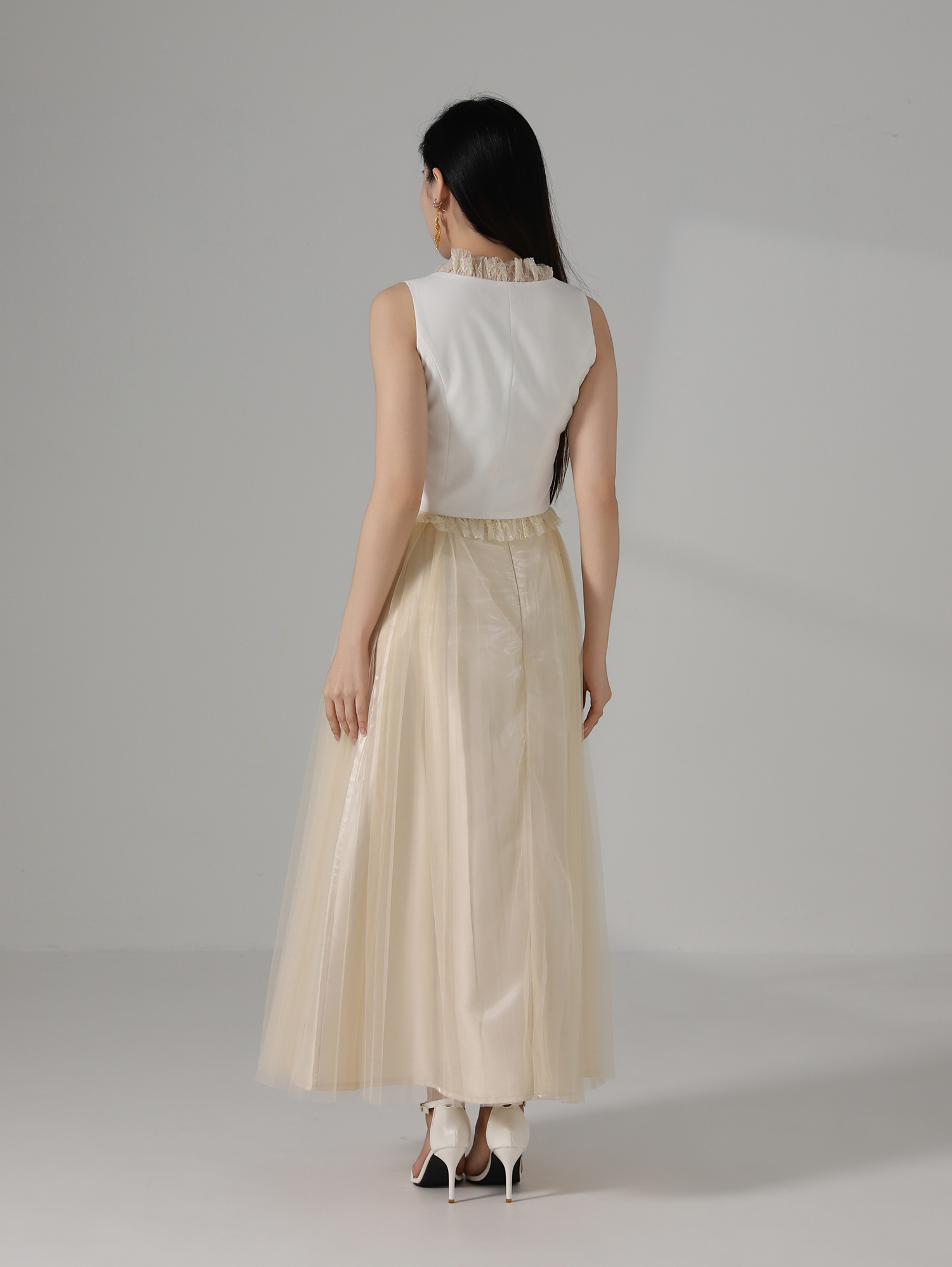 Elegant Mesh Midi Skirt AC861 – AMPLE COUTURE