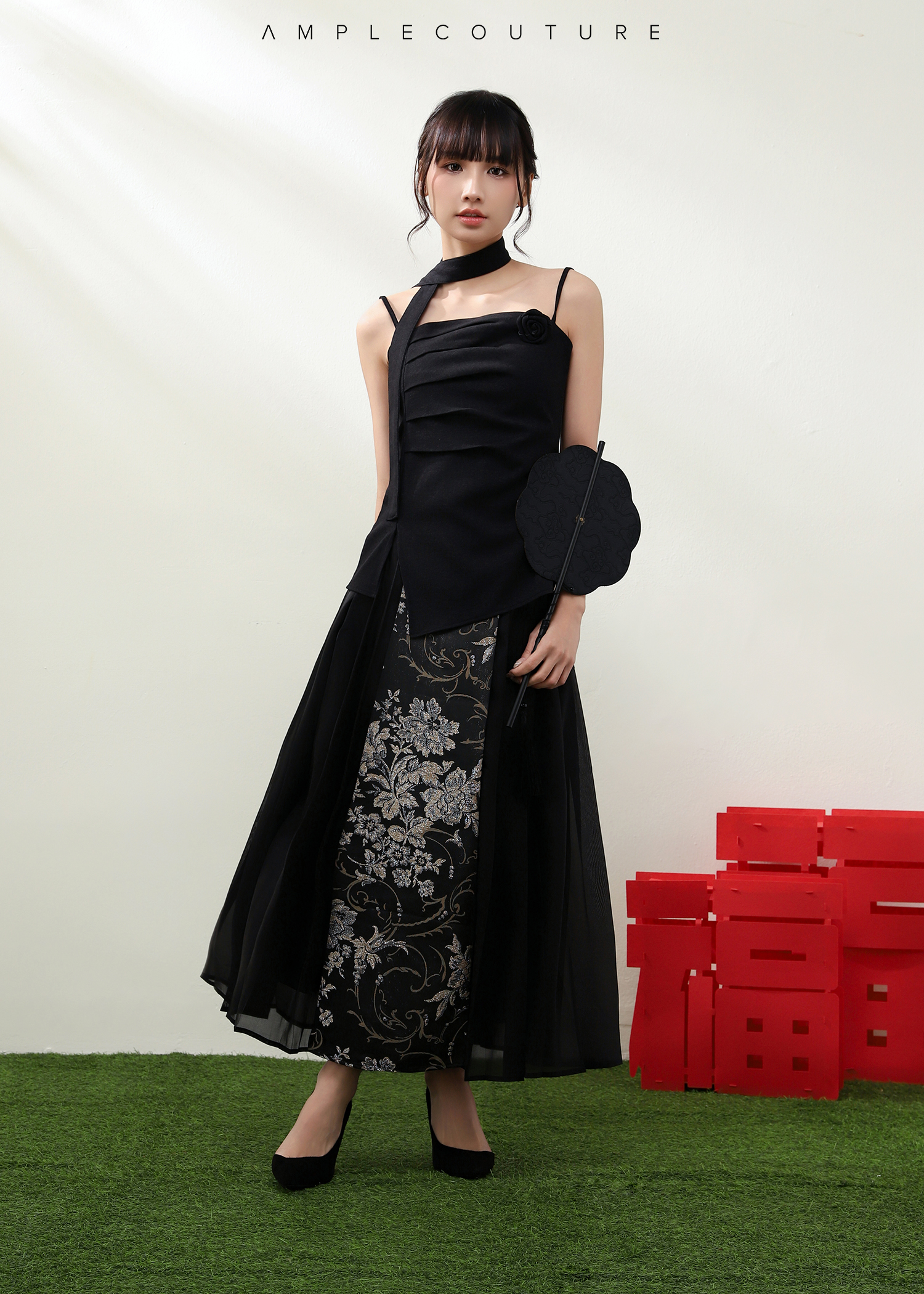 Formal Sleeveless With Decorative Flower Top AC933