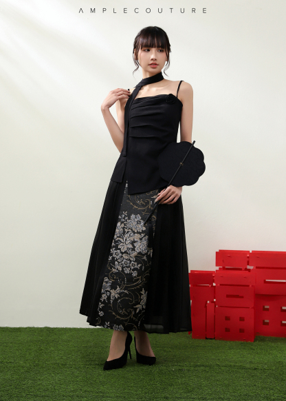 Formal Sleeveless With Decorative Flower Top AC933