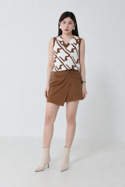 High Waist Side Twist Irregular Long Skirt 