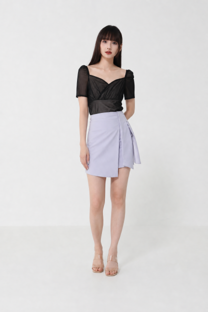 Sweetheart Neckline Wrap Lace Top 