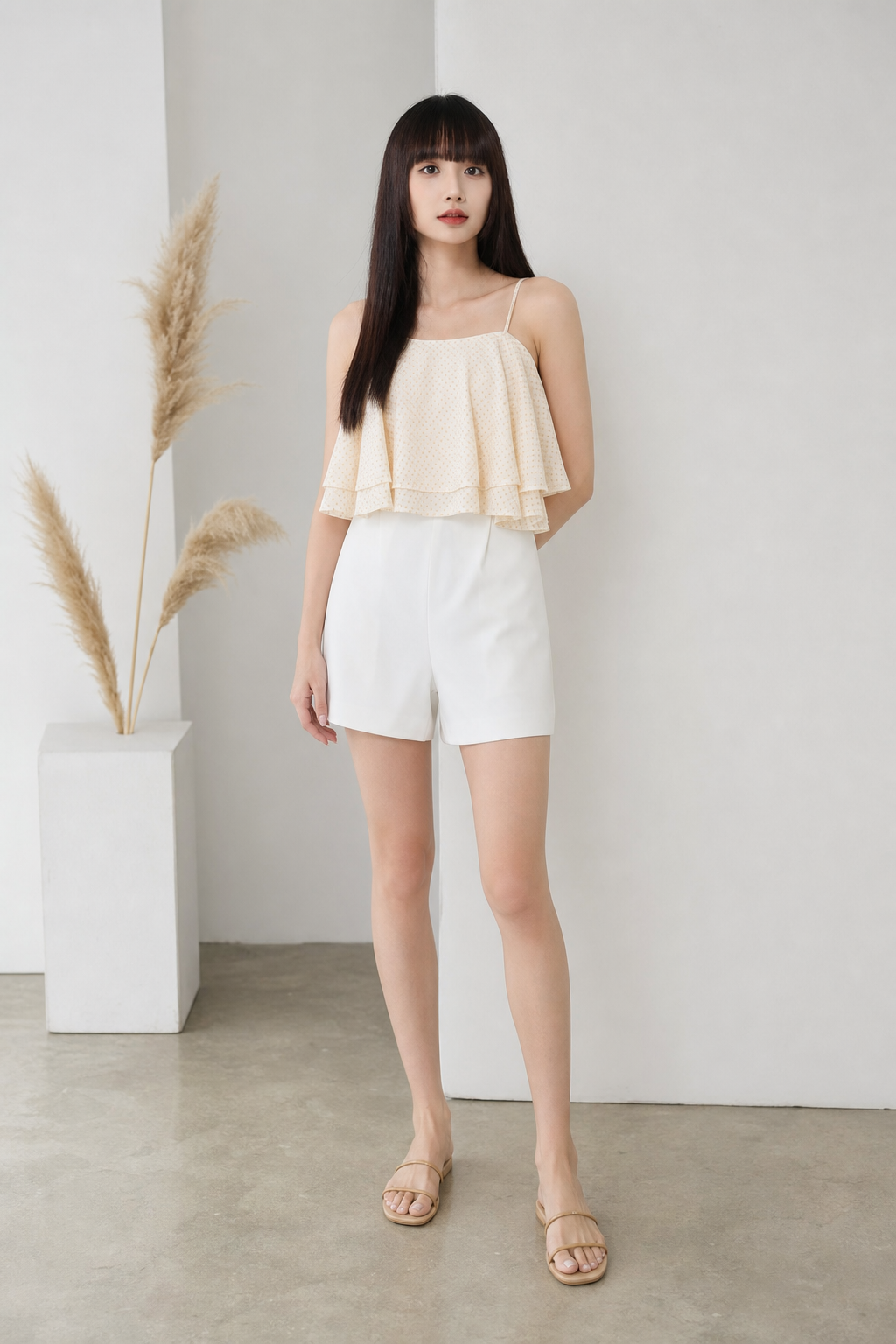 Two Tone Layered With Tie Up Jumpsuits 16028