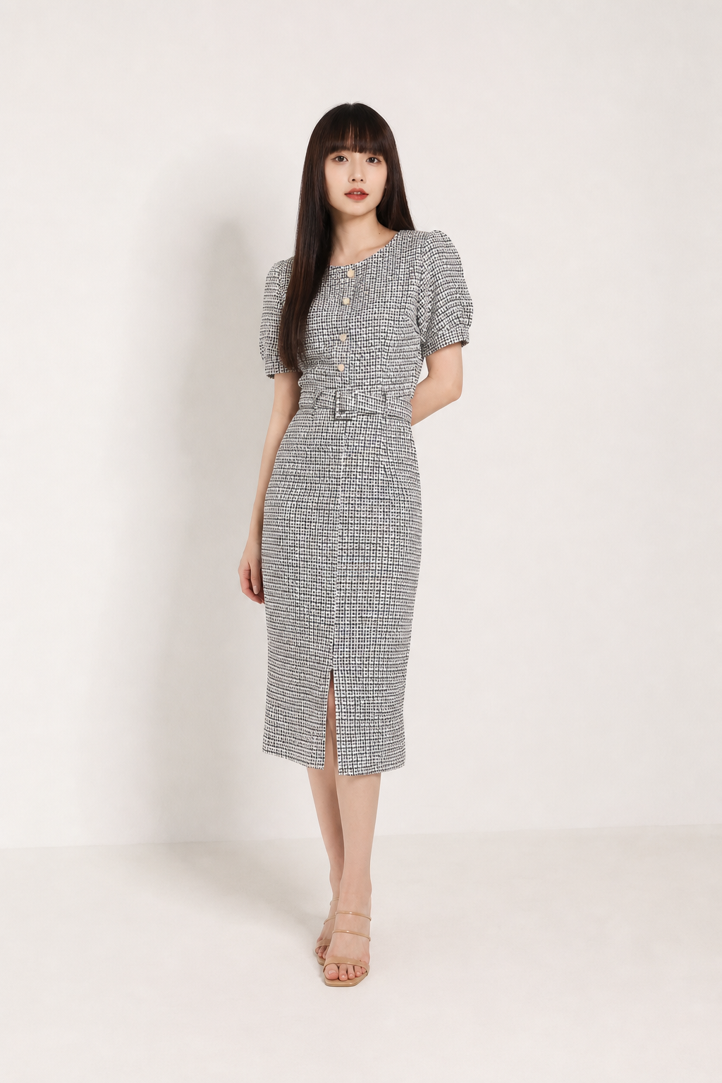 Front Decorative Button With Skirt Set 17126