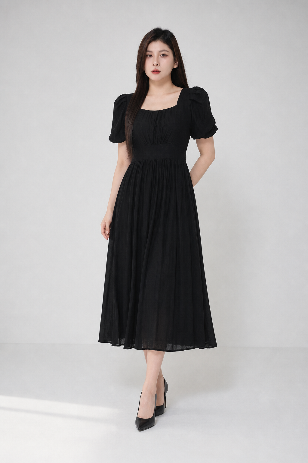 Short Sleeve Pleaetd Dress 34724