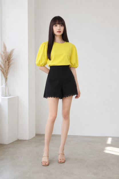 Puff Sleeve Basic Top 16936