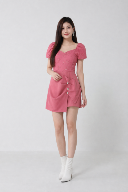 Eyelet Puff Sleeve Jumpsuit 