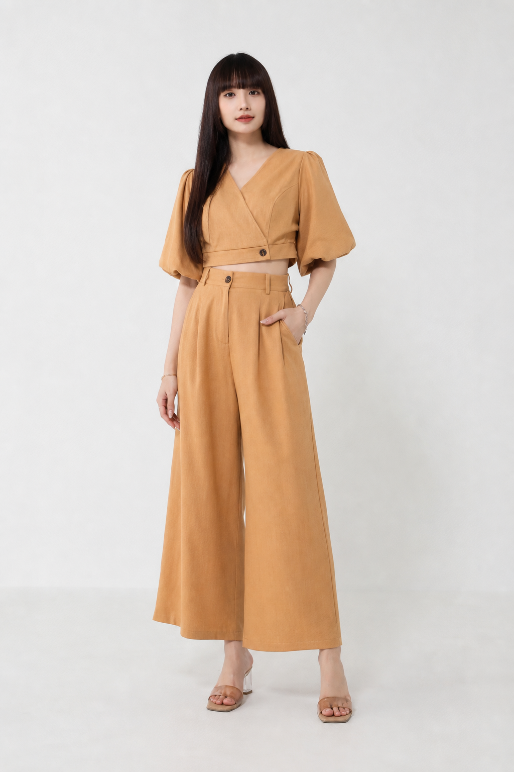 Wrap V Neck Set 17182