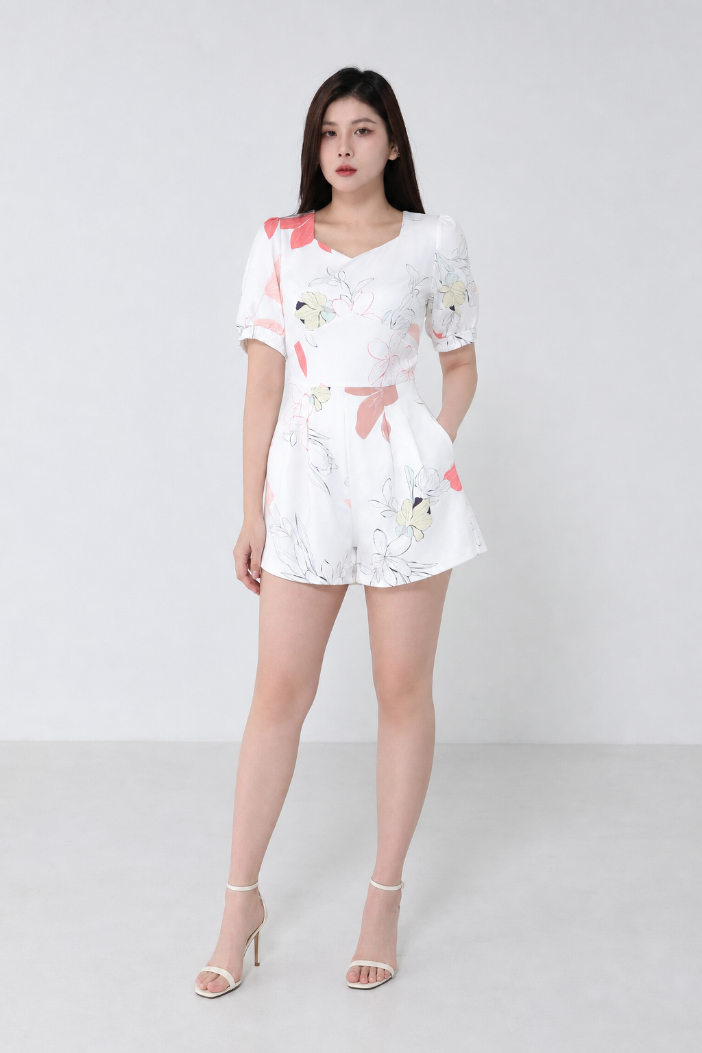 Floral Sweetheart Neckline Jumpsuit 18818
