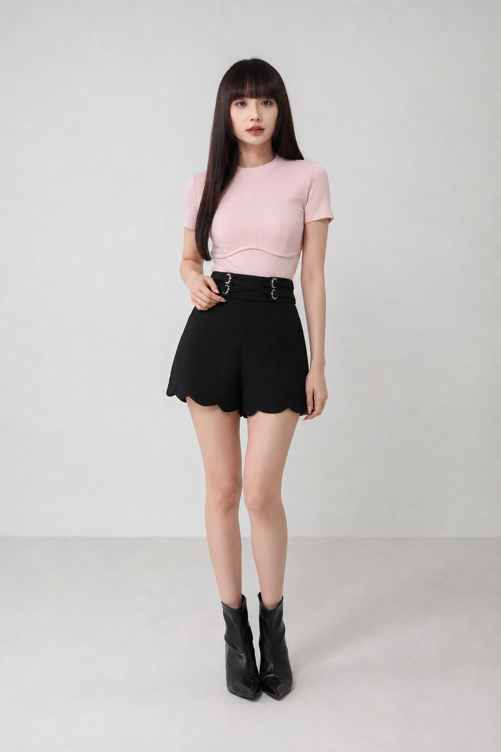 Plain Short Sleeve Top 18096