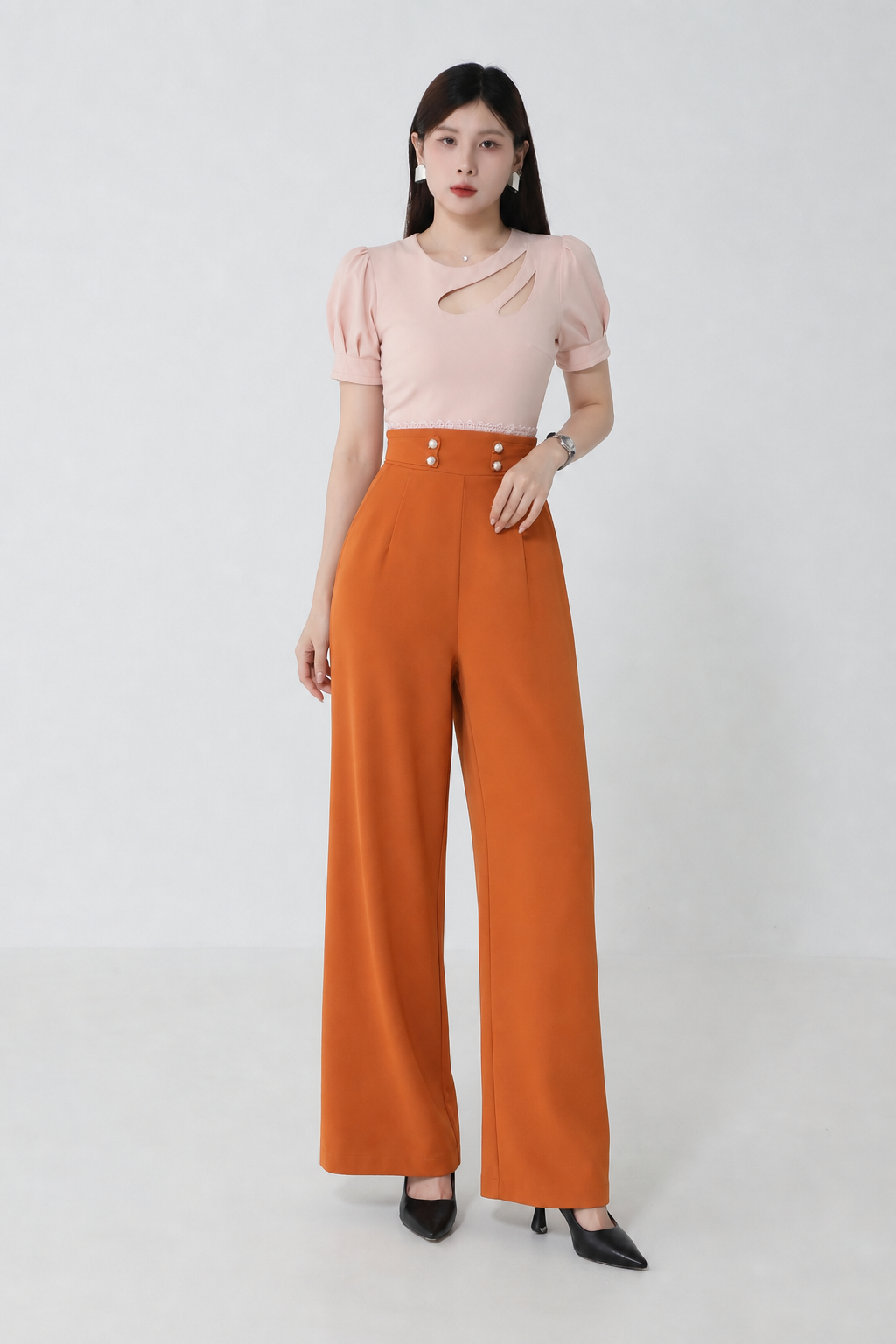 Two Tone With Hole Jumpsuit 