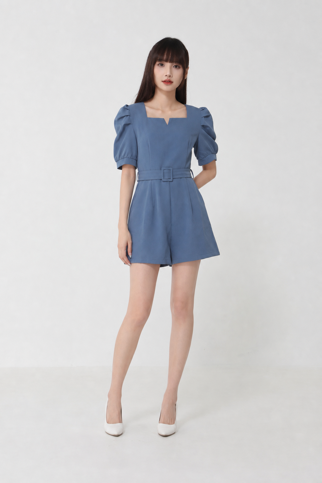 Sweetheart Neckline With Belt Jumpsuit 