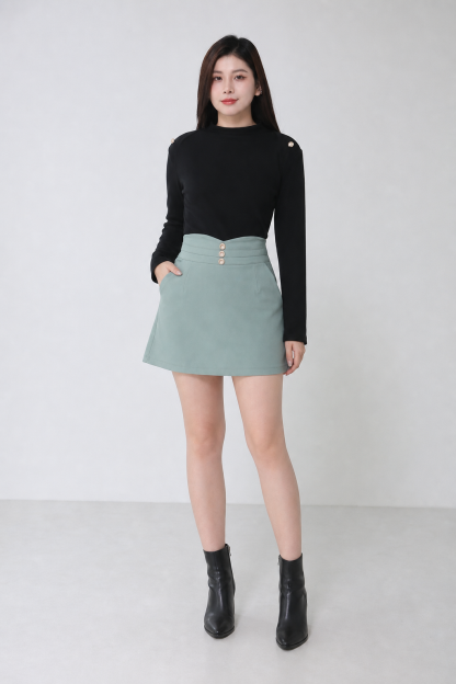 High Waist Side Pocket Skirt Pants 34625