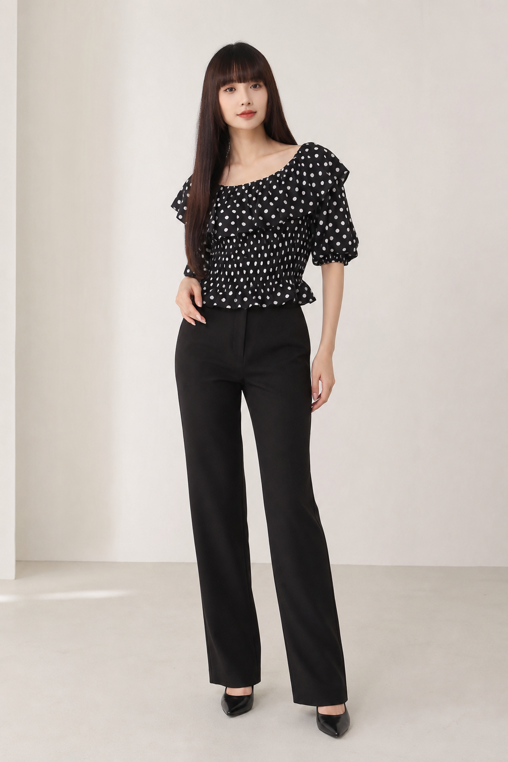 Polka Dot Off Shoulder Top 16647