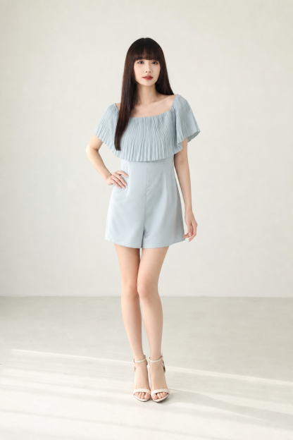 Off Shoulder Pleated Jumpsuit 16654