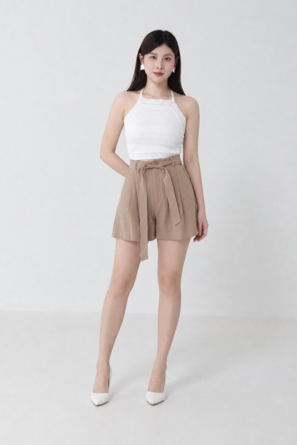 Strap With Pleated Short Pant 