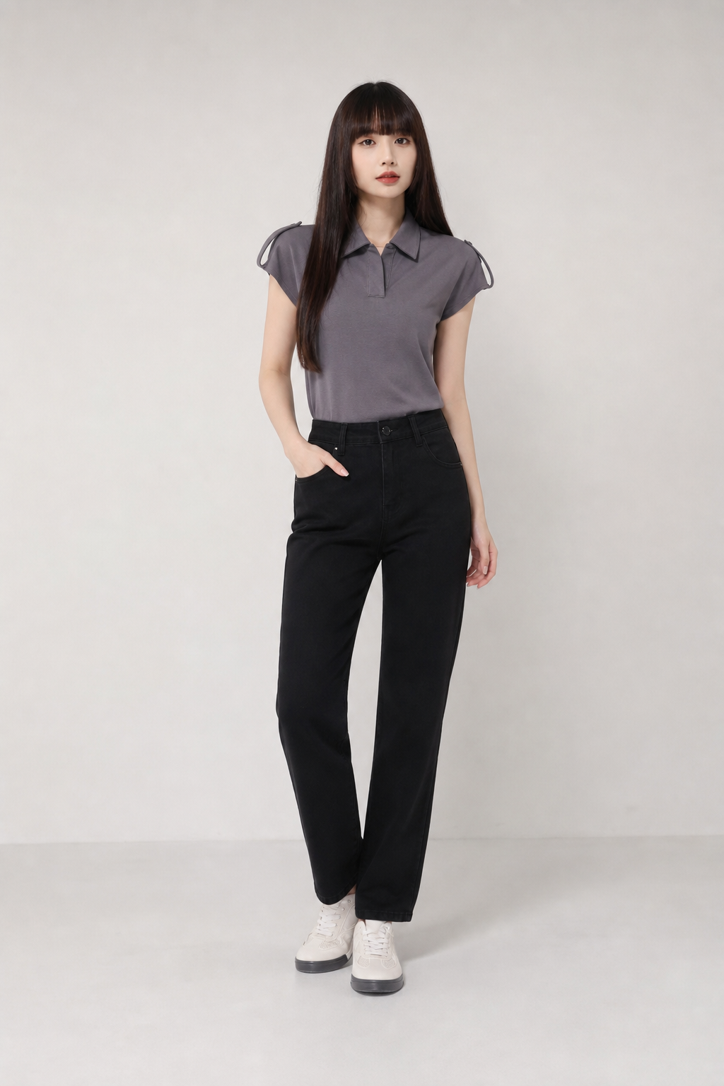 Basic Plain Long Pants 17474