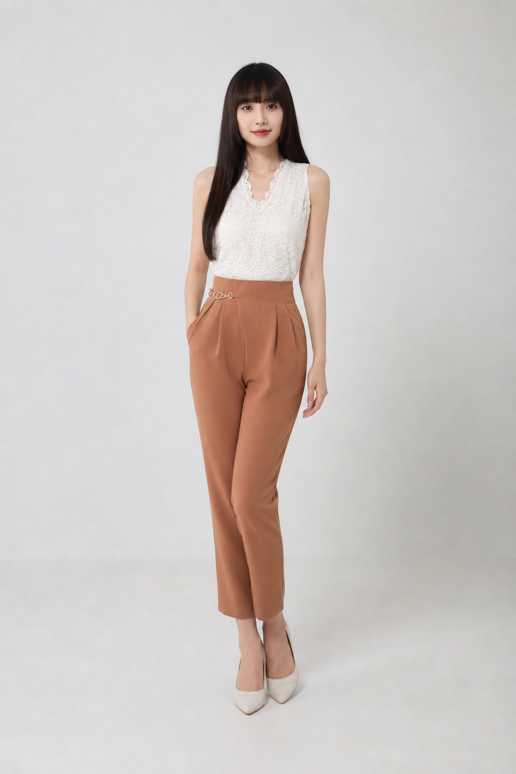 Cd Chain Decoration Long Pants 17495
