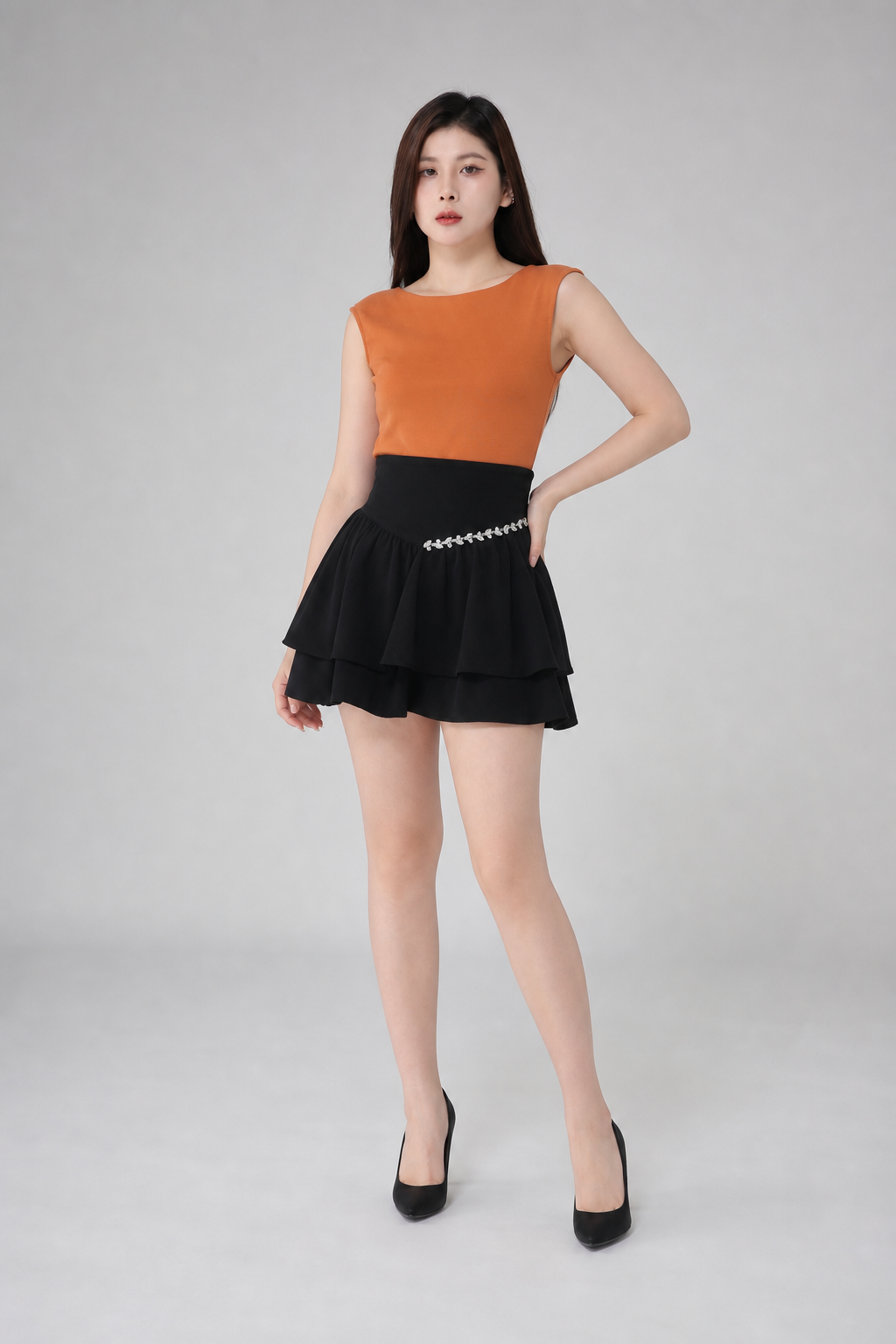 Boat Neckline Sleeveless Top 34669