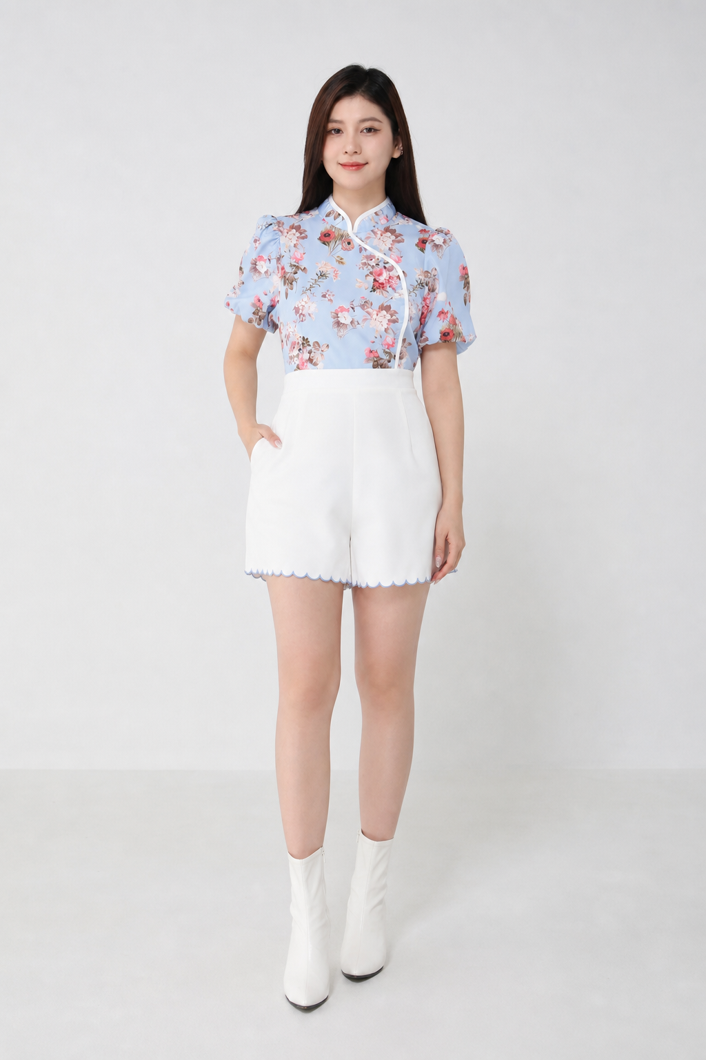 Flower Cheongsam Jumpsuit 19103