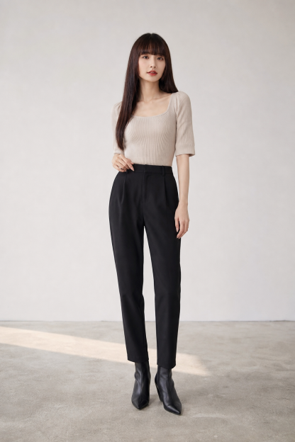 Knitted Basic Plain Top 16907