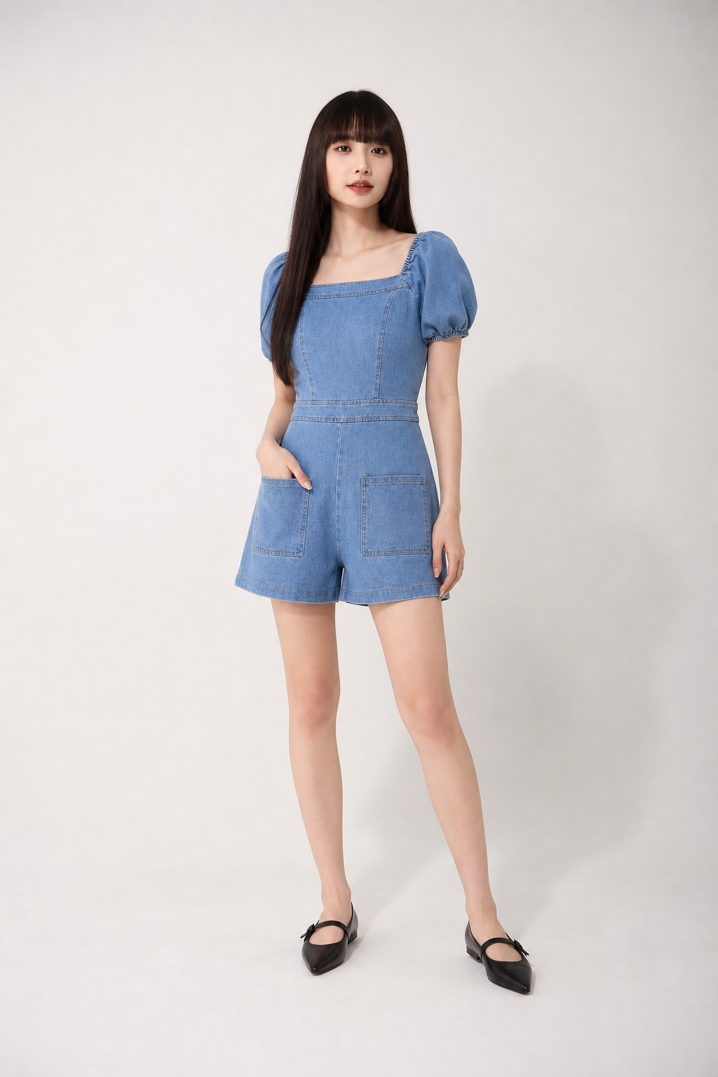 Denim With Pocket Jumpsuit 17021
