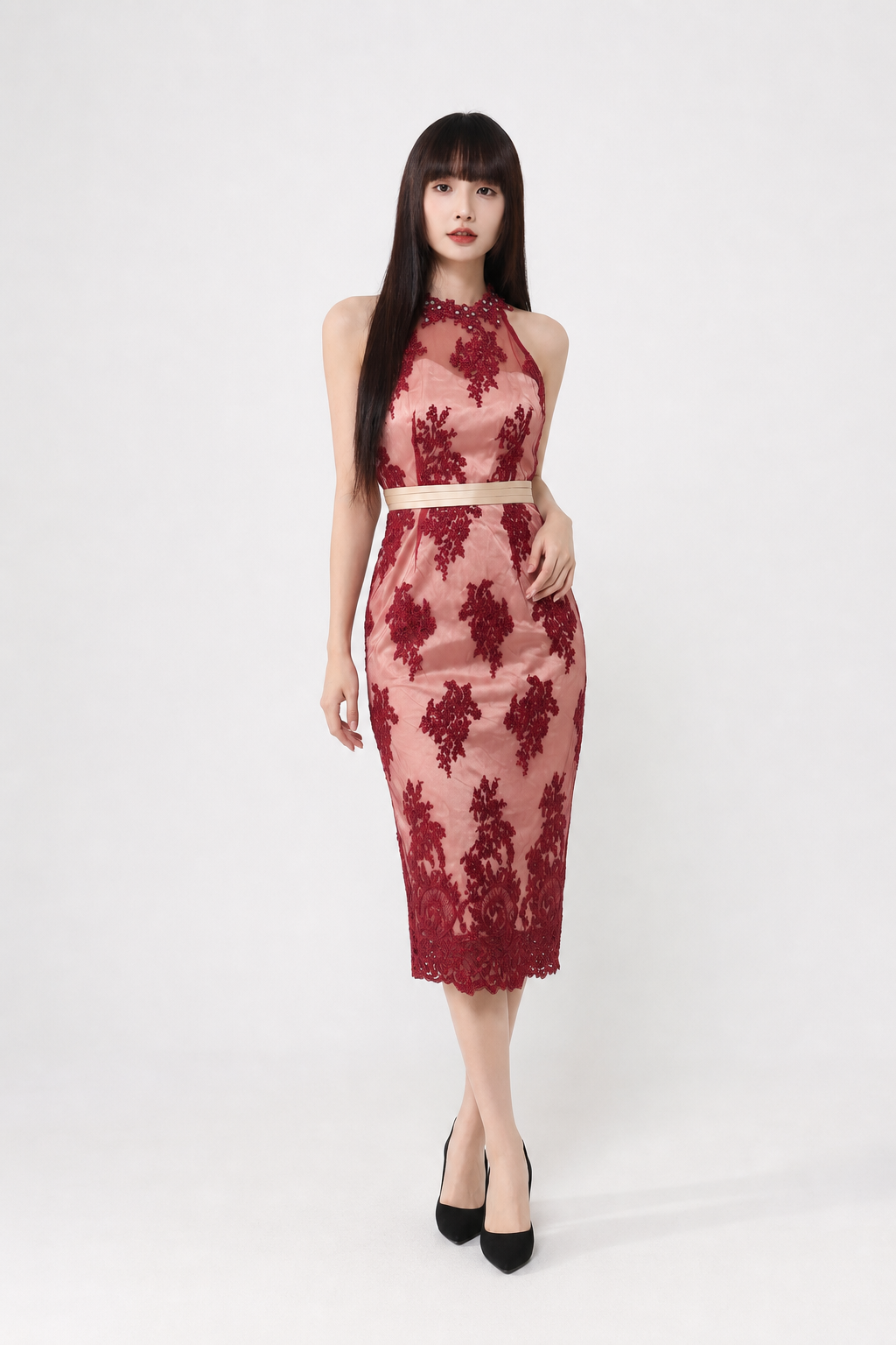 Halter Lace Dress 19043