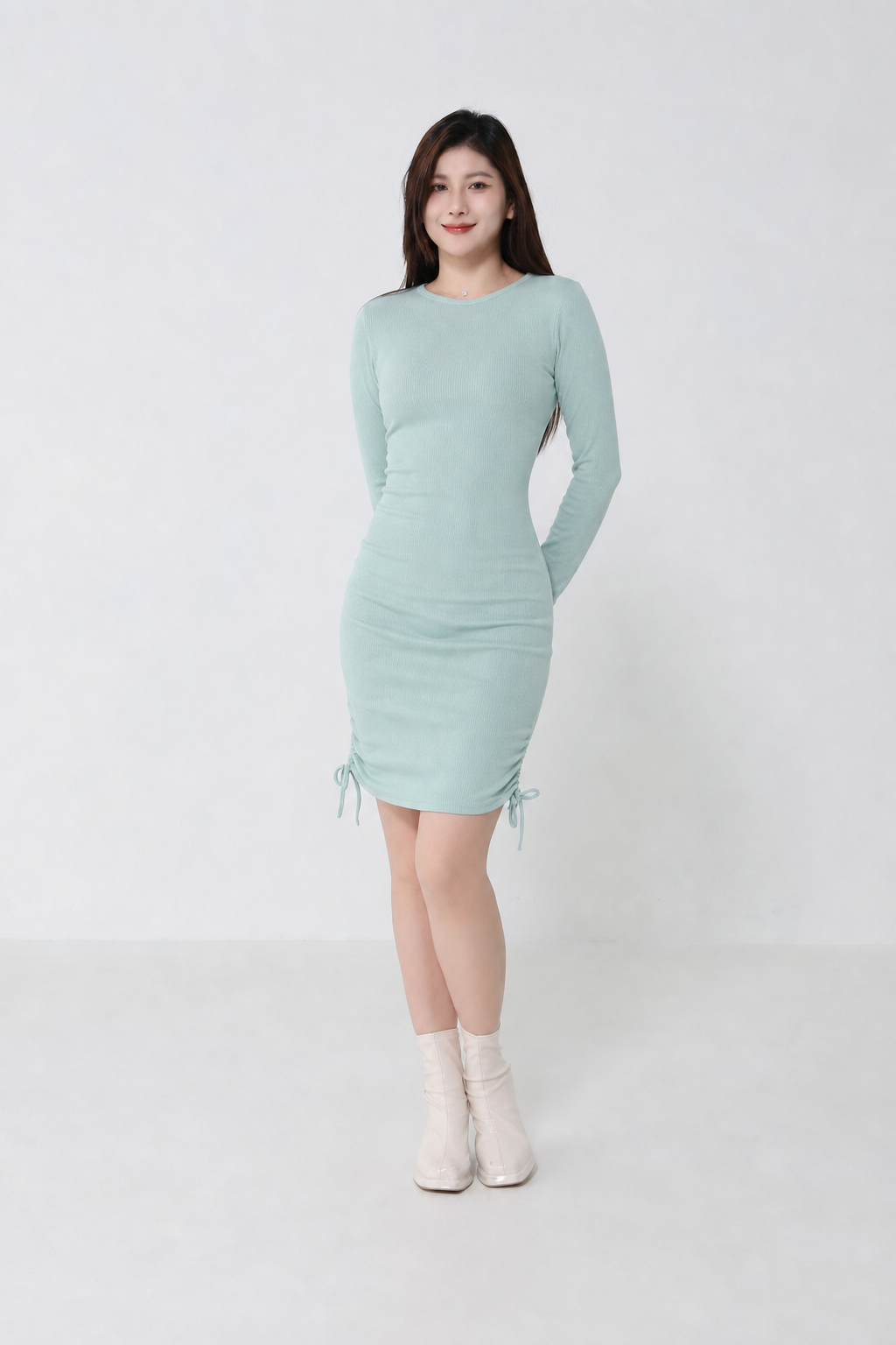 Knitted Side Drawstring Dress