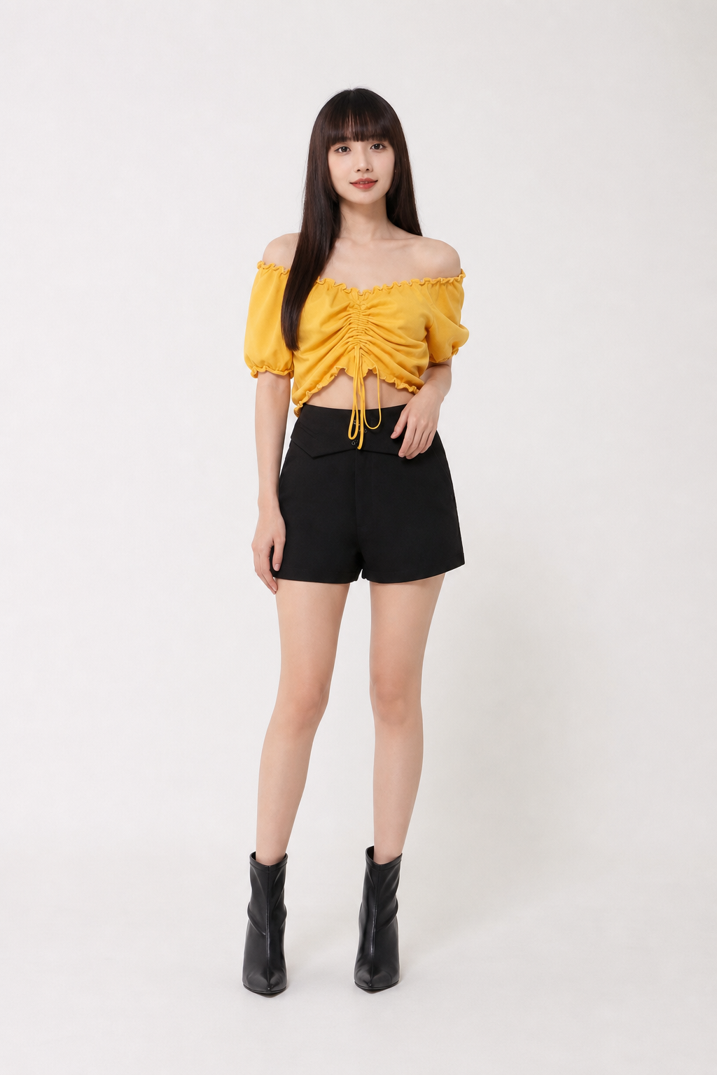 Off Shoulder Drawstring Top 16131